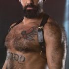 Fetish Daddy Rocco Harness - Black Leather - Brass