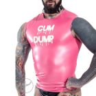 Invincible Rubber CUM DUMP Top | Metallic Pink/White