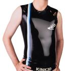 Invincible Rubber x KINK3D Sleeveless T-Shirt Chastity Stripes - Black