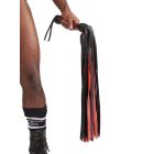 Mister B Impact Premium Leather Flogger | Black Red