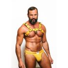 Fetish Gear SOLID COLOUR Leather H-Front Chest Harness | Yellow
