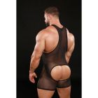 Strapp Metal Half Nelson Wrestle Suit | Sheer Black