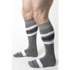 Cell Block 13 Tight End Knee High Socks | Grey