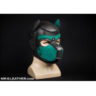 Mr S Leather NEOPRENE Puppy Hood - Black & Hunter Green