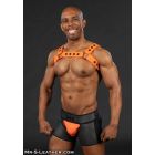 Mr.S Leather Slick Silicone Bulldog Harness | Orange