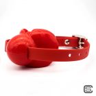 Silencilicone Ultra Restrictive Ball Gag with Locking Strap - Red/Black