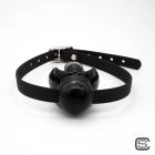 Silencilicone Ultra Restrictive Ball Gag with Locking Strap - Black/Black
