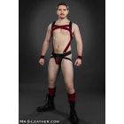 Mr.S Leather X-Factor Carbon Black Body Harness | Red
