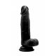 RealRock REALISTIC Cock: Black Anal Dildo with Balls | 8 Inches