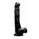 RealRock REALISTIC Cock: Black Anal Dildo with Balls | 10 Inches