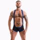 FETISH GEAR Mesh Wrestling Singlet | Black & Royal Blue