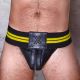 Boxer Barcelona MEGA JOCK | Black Leather with Yellow