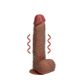 RealRock Vibrating Regular Straight Cock with Balls - 7" - Tan