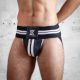 Boxer Barcelona Leather Mega Jock | Black/White