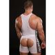 Strapp Metal Half Nelson Wrestle Suit | Sheer White