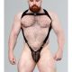Dark Room Stamina Thong Mesh Body Suit | Black