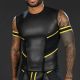 Mr. S Leather Neo Cyber Tee - Black/Yellow