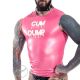 Invincible Rubber CUM DUMP Top | Metallic Pink/White
