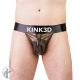 Invincible Rubber  x KINK3D Three Panel Jockstrap - Black/Semi Trans Grey