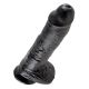 King Cock 10 inch Black with Balls and Suction Cup Base