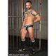 Mr S Leather Neoprene Tri-Colour Open Ass Brief Black/Grey/White