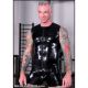 Mr S Leather Front-Zip Sleeveless Shirt Black