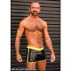 Mr S Leather Rubber Boy Shorts Black/Yellow