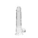 RealRock Realstic Dildo with Balls: Transparent | 8 inches