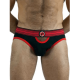 JOCK FIGHTERS Chaps 'Peek-A-Boo' Jockstrap | Black & Red