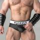 MASKULO Rubber Look Brief with Cod Piece & Zip Back