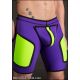 Mr S Leather NEOPRENE All Access Play Short | Purple & Lime Green
