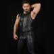 Mr S Leather Neoprene CYBER Tee | Black & Blue