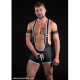 Mr S Leather FUCK GEAR Open Ass Wrestling Singlet | Black & White