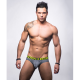 Andrew Christian HAPPY Striped Brief | Black & White