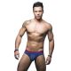Andrew Christian HAPPY Striped Brief | Marine Blue & Black