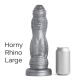 Mr Hankeys' HORNY RHINO Dildo: Large | Gun Metal