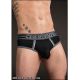Mr S Leather BRAWLER Brief | Black & Grey