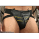 Mr S Leather Sport Jockstrap | Black and Yellow