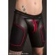 Mr S Leather NEOPRENE All Access Play Short | Black & Red