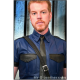 Mr S Leather Police Tee Short Sleeves | Blue with Black