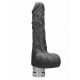 Realistic Vibrating Dildo With Balls / Black | 7 Inches
