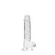 RealRock Realstic Dildo with Balls: Transparent | 7 inches