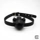 Silencilicone Ultra Restrictive Ball Gag with Locking Strap - Black/Black