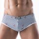 LEADER 'Anchor' Nautical Swim Brief | White & Navy Blue
