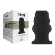 SONO: No.50 Ribbed Hollow Tunnel Butt Plug - 4 inches | Black