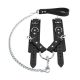 Leather Wrist Restraints with Hog Tie Chain Leash