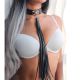 LEATHER CHOKER WITH FRINGE