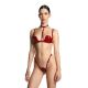 Siren Leather Choker Bra & Thong Set | Deep Red