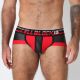 Cell Block 13 VELOCITY Rubber-Look Boxer Trunk | Red & Black