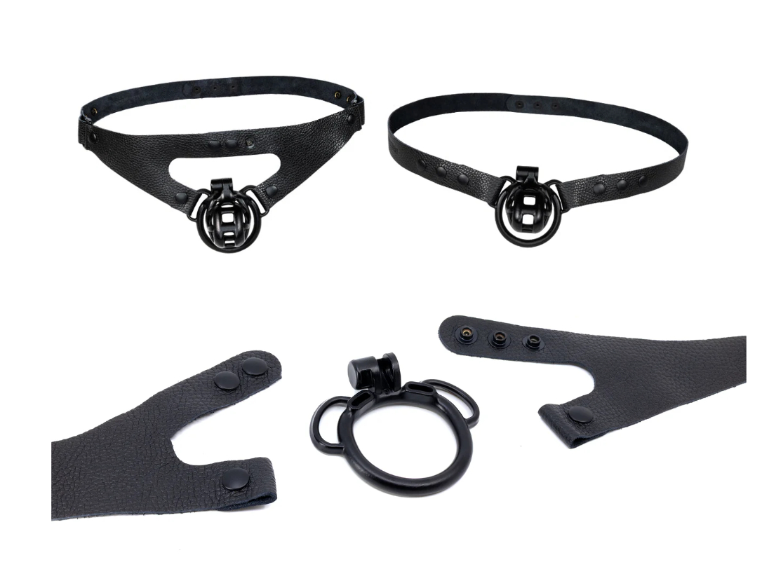 Lustful Lavish Leather adjustable KINK3D chastity harnesses